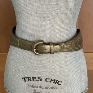 VINTAGE *RARE* J LYNCH Gold Leather Snakeskin Belt, 80cm or XS/S, EUC